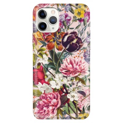 Husa iPhone 14 Pro, Silicon Premium, FLOWERS - PINK